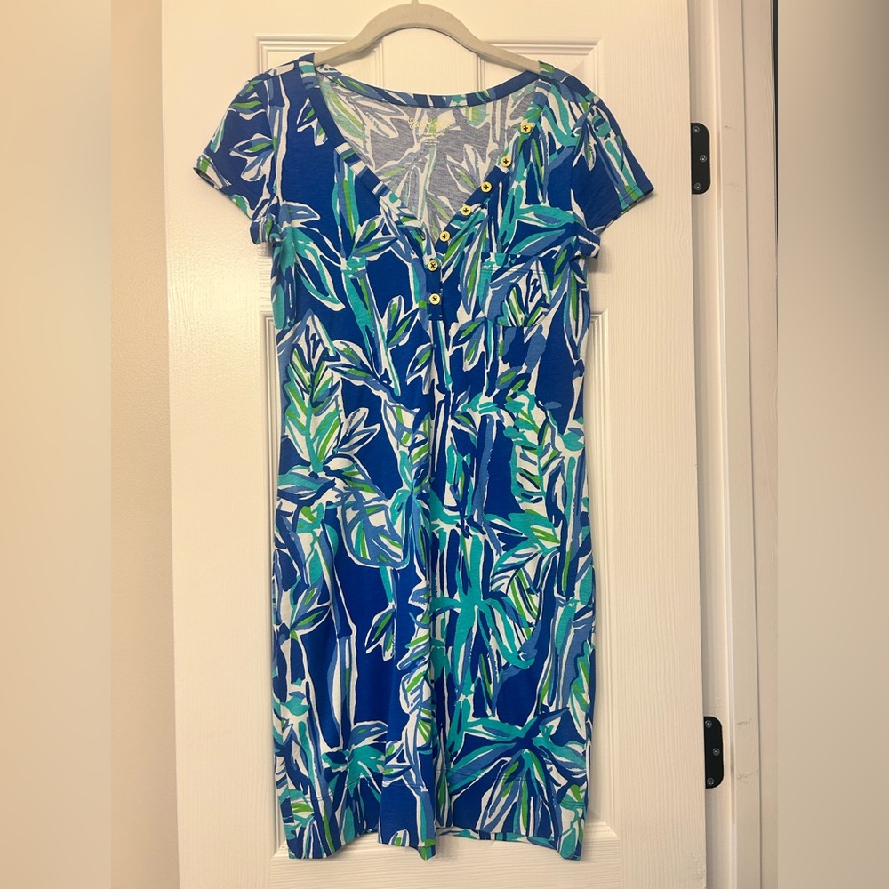 Lilly Pulitzer Blue and Green Bamboo Palmira Dress